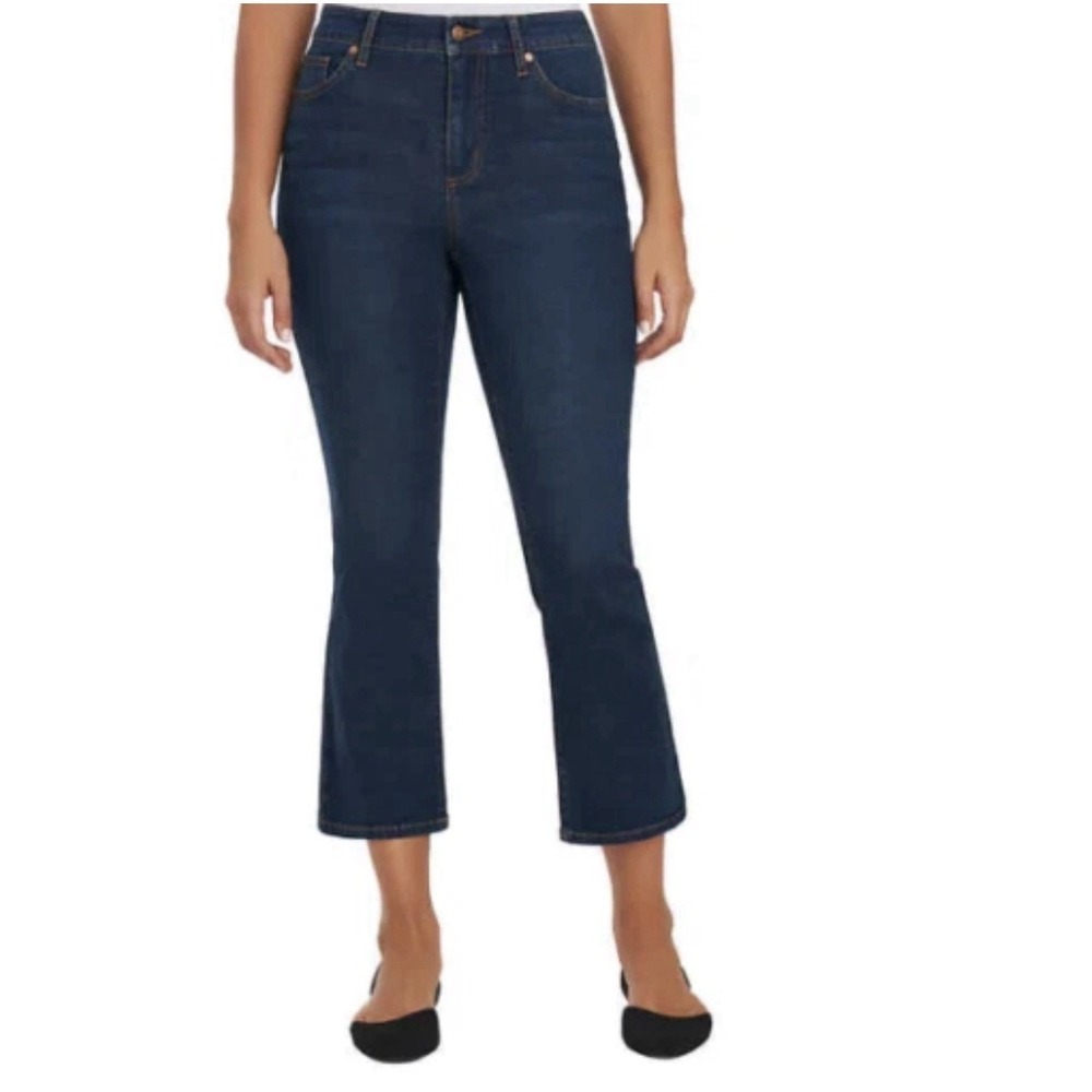 Chaps Mid Rise Crop Kick Jeans Sz 29 Women 8 Crop Slight Flare Stretch Mid Rise